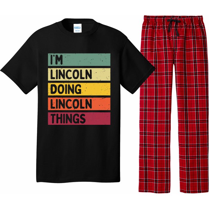 IM Lincoln Doing Lincoln Things Funny Personalized Quote Pajama Set