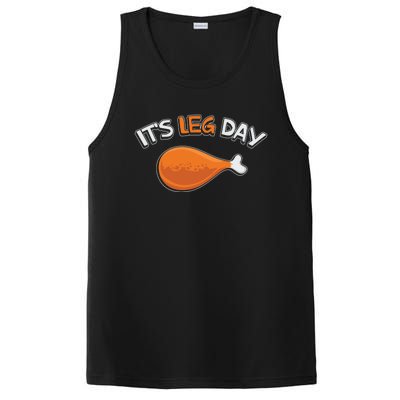 Its Leg Day Funny Workout Turkey Thanksgiving Gift PosiCharge Competitor Tank