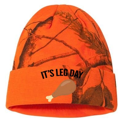 It's Leg Day Hilarious Thanksgiving Turkey Leg Fitness Gift Cute Gift Kati Licensed 12" Camo Beanie