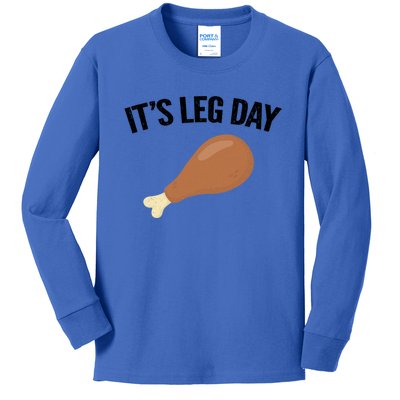 It's Leg Day Hilarious Thanksgiving Turkey Leg Fitness Gift Cute Gift Kids Long Sleeve Shirt