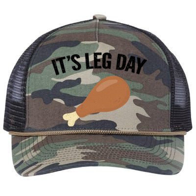 It's Leg Day Hilarious Thanksgiving Turkey Leg Fitness Gift Cute Gift Retro Rope Trucker Hat Cap