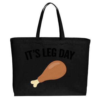 It's Leg Day Hilarious Thanksgiving Turkey Leg Fitness Gift Cute Gift Cotton Canvas Jumbo Tote