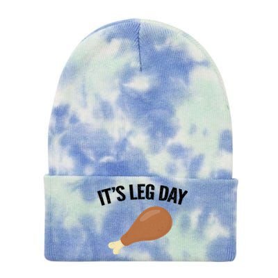 It's Leg Day Hilarious Thanksgiving Turkey Leg Fitness Gift Cute Gift Tie Dye 12in Knit Beanie