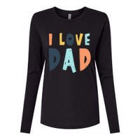 I Love Dad Retro Daddy Jokes From Daughter Son Wife Womens Cotton Relaxed Long Sleeve T-Shirt