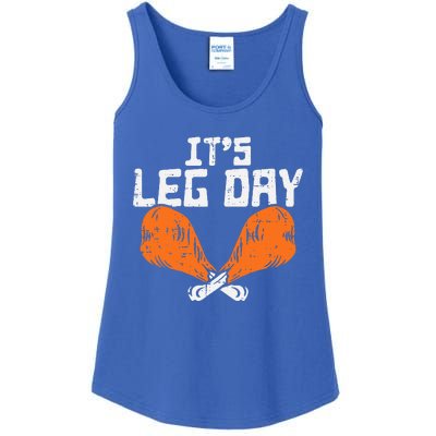 It's Leg Day Turkey Legs Funny Pun Thanksgiving Ladies Essential Tank