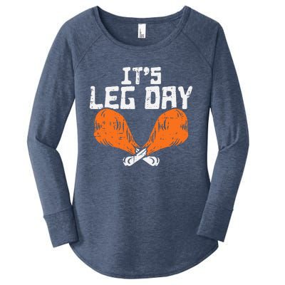 It's Leg Day Turkey Legs Funny Pun Thanksgiving Women's Perfect Tri Tunic Long Sleeve Shirt