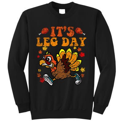 Its Leg Day Funny Turkey Fall Autumn Thanksgiving Groovy Sweatshirt