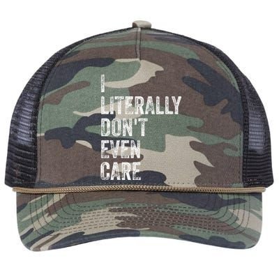 I Literally DonT Even Care Retro Rope Trucker Hat Cap