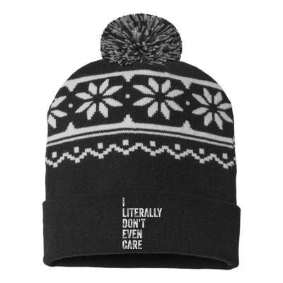 I Literally DonT Even Care USA-Made Snowflake Beanie