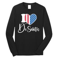 I Love DeSantis American Heart Flag Long Sleeve Shirt