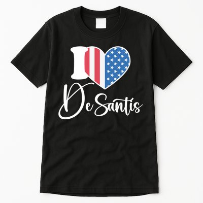 I Love DeSantis American Heart Flag Tall T-Shirt