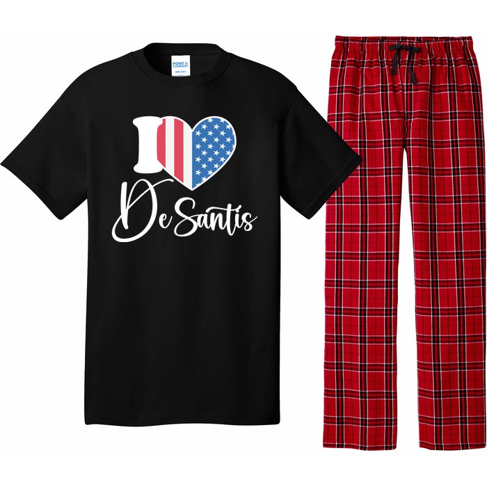 I Love DeSantis American Heart Flag Pajama Set