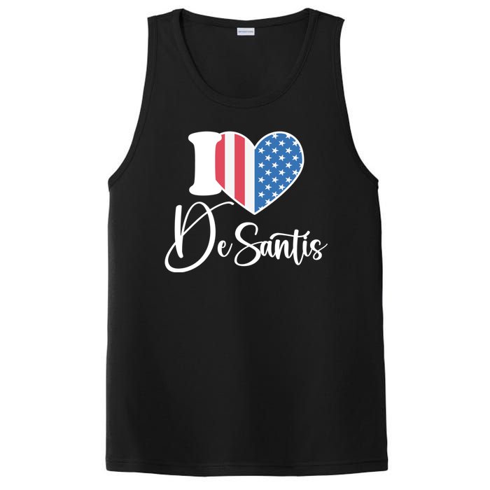 I Love DeSantis American Heart Flag PosiCharge Competitor Tank