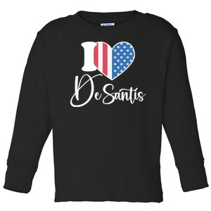 I Love DeSantis American Heart Flag Toddler Long Sleeve Shirt