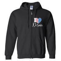 I Love DeSantis American Heart Flag Full Zip Hoodie