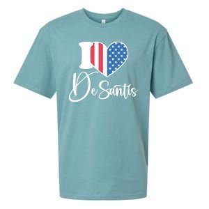 I Love DeSantis American Heart Flag Sueded Cloud Jersey T-Shirt