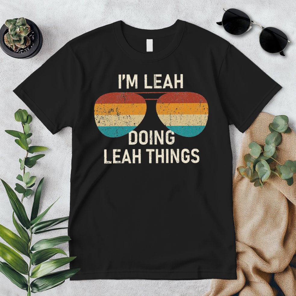 I'm Leah Doing Leah Things Retro Sunglass Personalized Premium T-Shirt