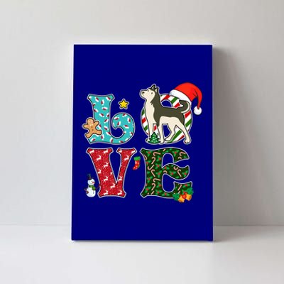 I Love Dog Siberian Husky Christmas Gift Canvas