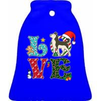 I Love Dog Siberian Husky Christmas Gift Ceramic Bell Ornament