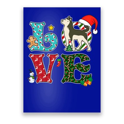 I Love Dog Siberian Husky Christmas Gift Poster