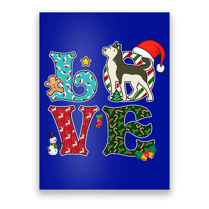 I Love Dog Siberian Husky Christmas Gift Poster