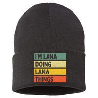 IM Lana Doing Lana Things Funny Personalized Quote Sustainable Knit Beanie