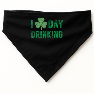 I Love Day Drinking Shamrock Heart Love St Paddy's Day USA-Made Doggie Bandana