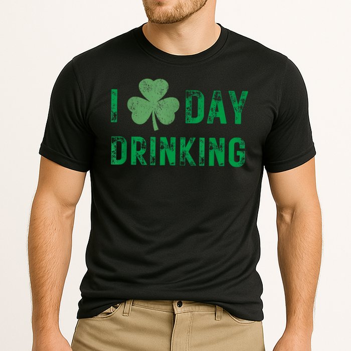 I Love Day Drinking Shamrock Heart Love St Paddy's Day Cooling Performance Crew T-Shirt
