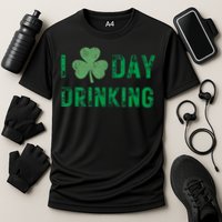 I Love Day Drinking Shamrock Heart Love St Paddy's Day Cooling Performance Crew T-Shirt