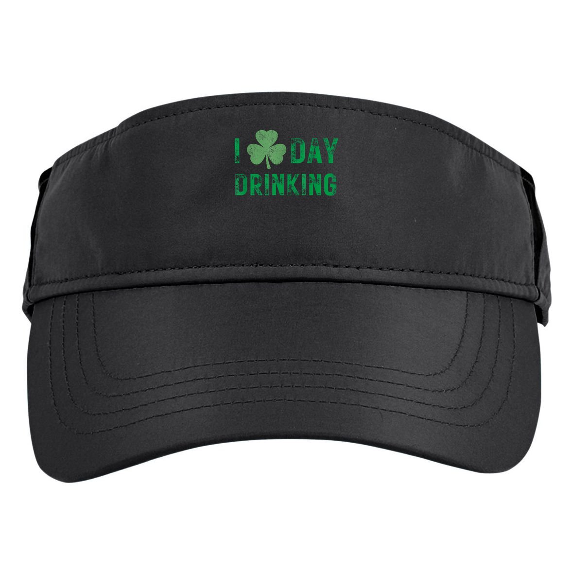 I Love Day Drinking Shamrock Heart Love St Paddy's Day Adult Drive Performance Visor