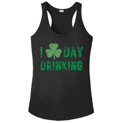 I Love Day Drinking Shamrock Heart Love St Paddy's Day Ladies PosiCharge Competitor Racerback Tank