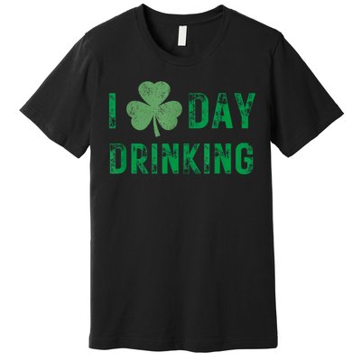 I Love Day Drinking Shamrock Heart Love St Paddy's Day Premium T-Shirt