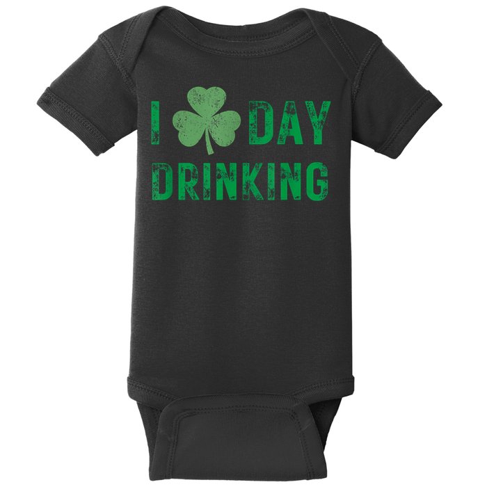 I Love Day Drinking Shamrock Heart Love St Paddy's Day Baby Bodysuit