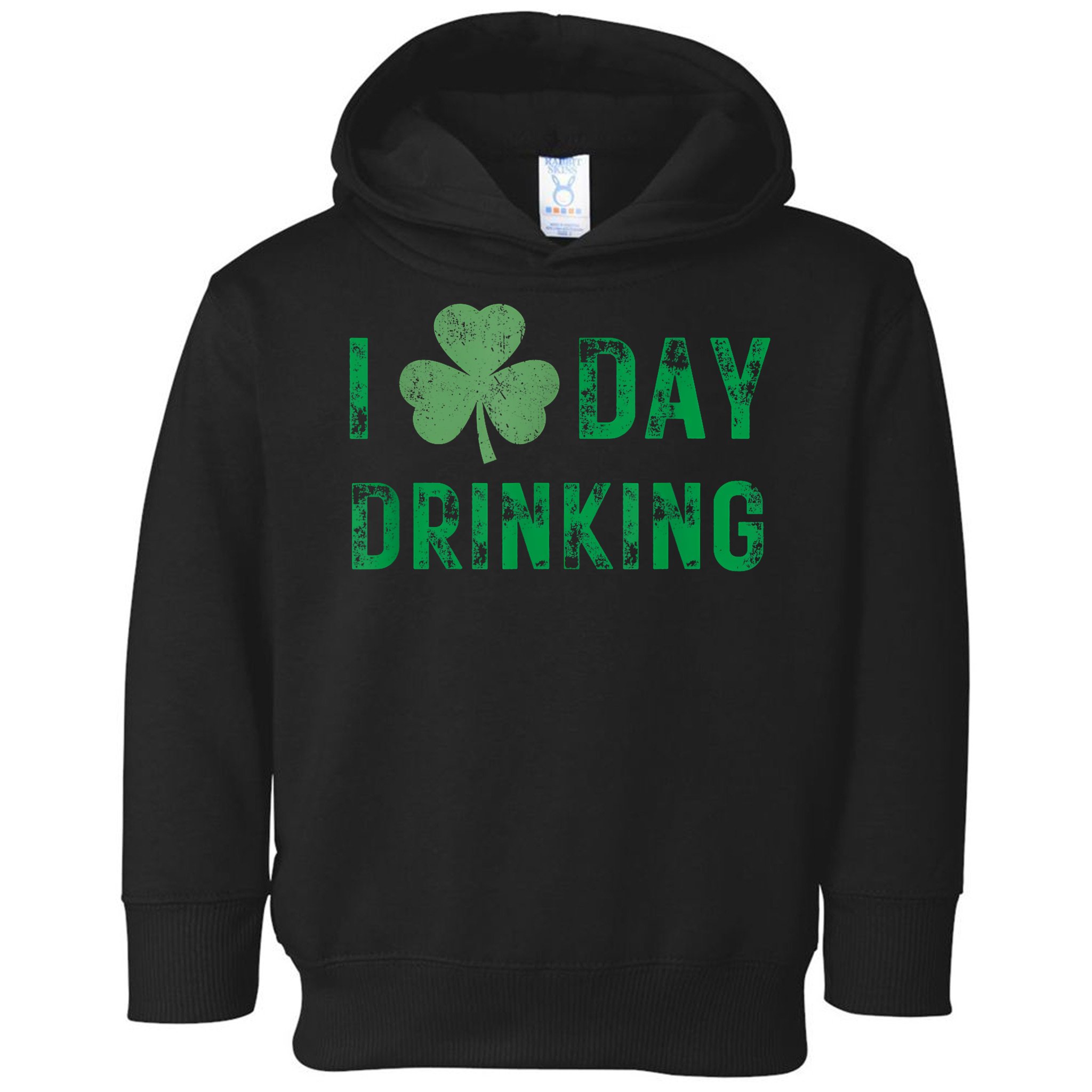 I Love Day Drinking Shamrock Heart Love St Paddy's Day Toddler Hoodie