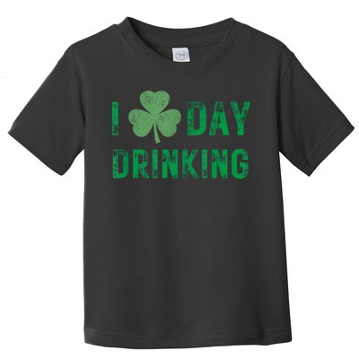 I Love Day Drinking Shamrock Heart Love St Paddy's Day Toddler T-Shirt