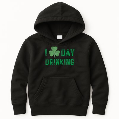 I Love Day Drinking Shamrock Heart Love St Paddy's Day Kids Hoodie