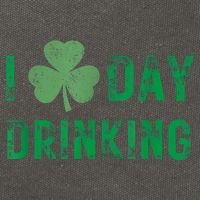 I Love Day Drinking Shamrock Heart Love St Paddy's Day Cotton Canvas Backpack