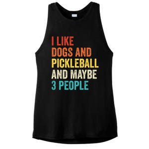 I Like Dogs And Pickleball And Maybe 3 People Pickleball Gift Ladies PosiCharge Tri-Blend Wicking Tank