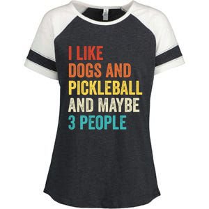 I Like Dogs And Pickleball And Maybe 3 People Pickleball Gift Enza Ladies Jersey Colorblock Tee