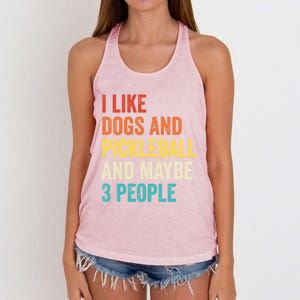 I Like Dogs And Pickleball And Maybe 3 People Pickleball Gift Women's Knotted Racerback Tank