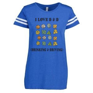 I Love D & D Drinking And Driving Funny Dragons RPG Lover Enza Ladies Jersey Football T-Shirt