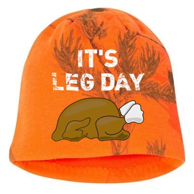 Its Leg Day Funny Thanksgiving Holiday Turkey Workout Lift Gift Kati - Camo Knit Beanie