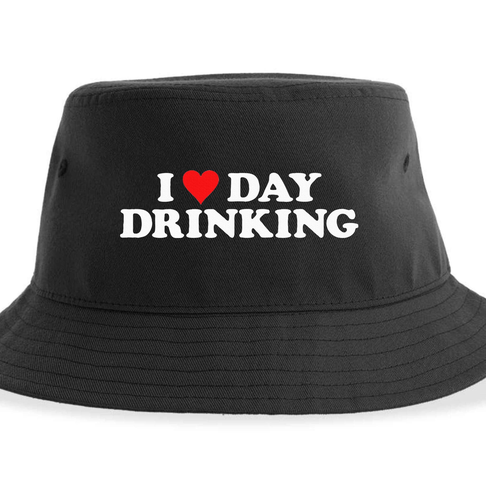 I Love Day Drinking Heart Sustainable Bucket Hat