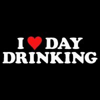 I Love Day Drinking Heart Drawstring Bag