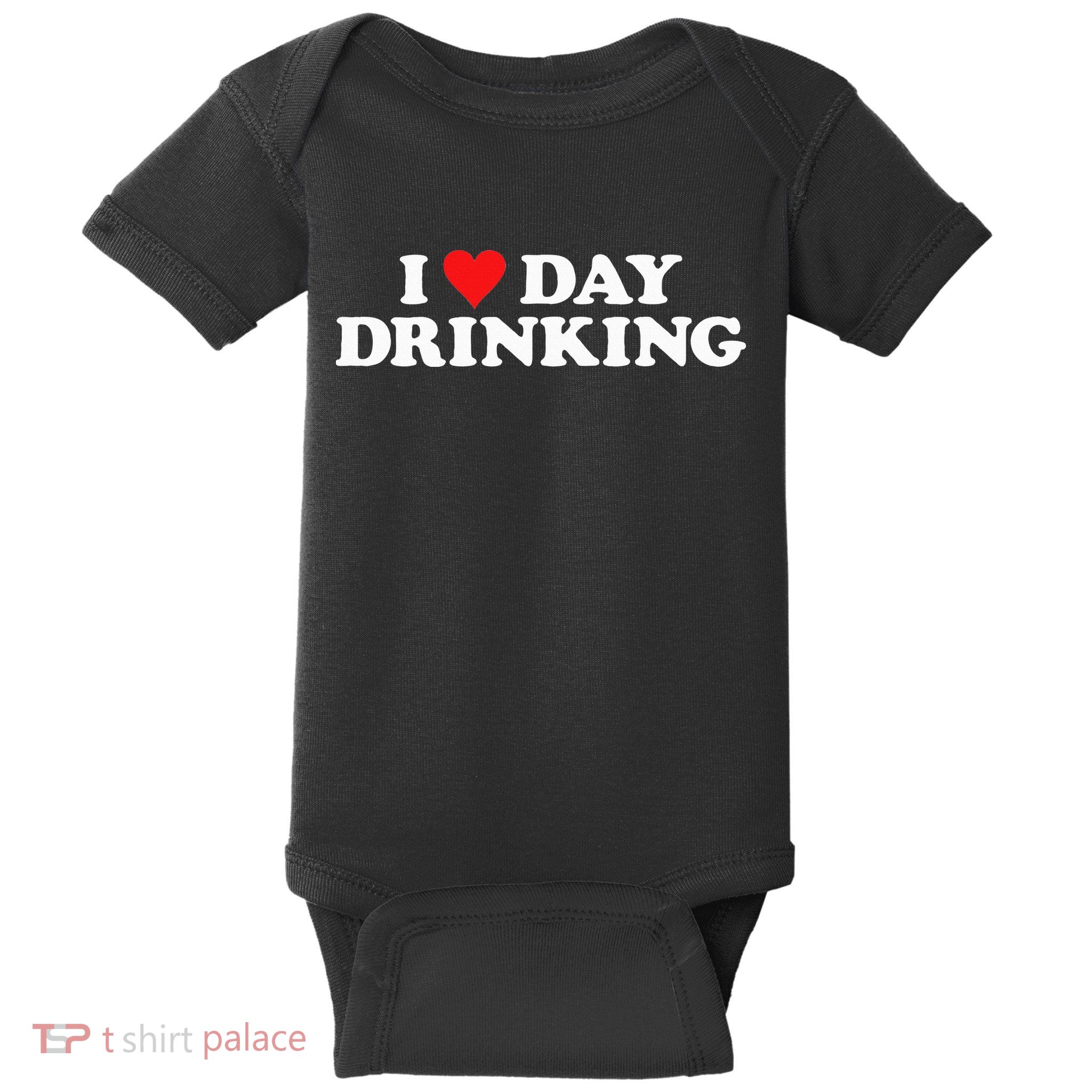 I Love Day Drinking Heart Baby Bodysuit