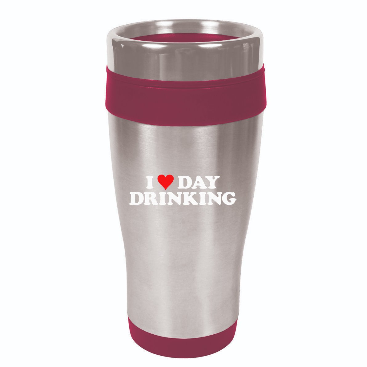 I Love Day Drinking Heart 16oz Travel Tumbler
