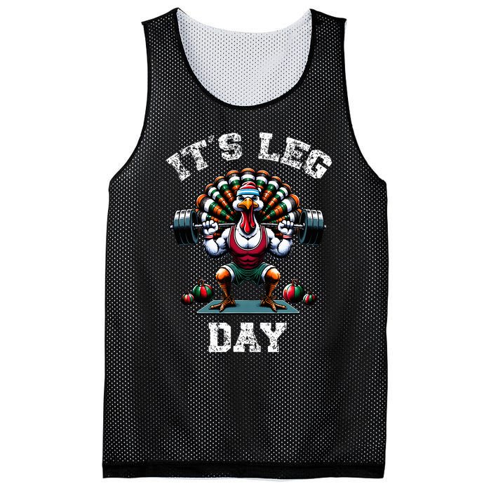 Its Leg Day Funny Turkey Exercise Thanksgiving Mesh Reversible Basketball Jersey Tank