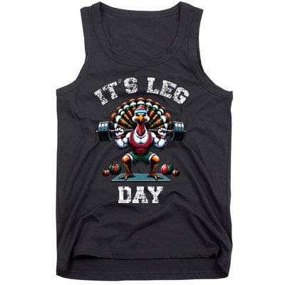 Its Leg Day Funny Turkey Exercise Thanksgiving Tank Top