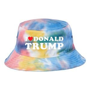 I Love Donald Trump I Heart Trump Pro Trump 2024 Tie Dye Newport Bucket Hat