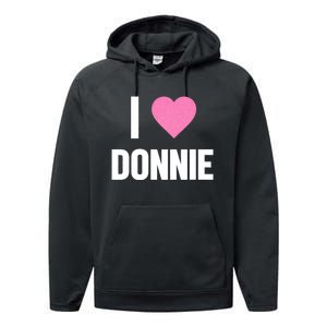 I Love Donnie Heart Performance Fleece Hoodie